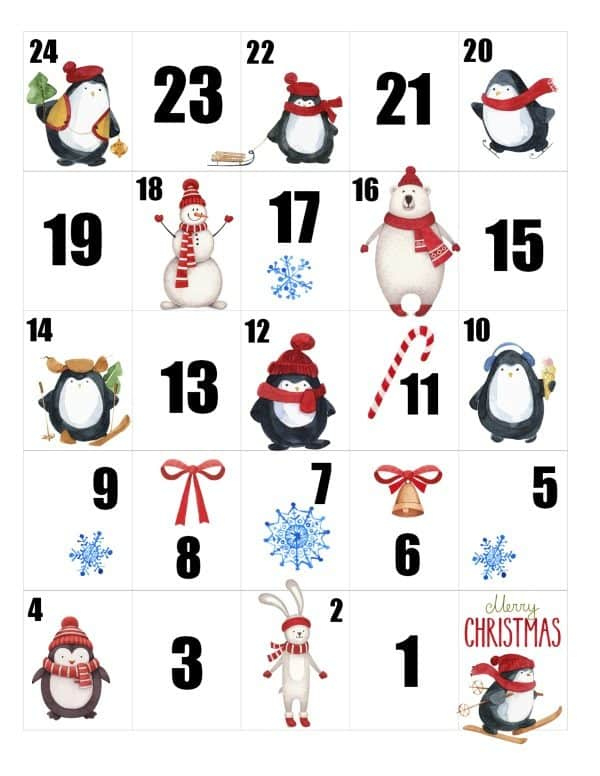 Free Printable Christmas Countdown And Advent Calendar Printable Countdown Calendar Free