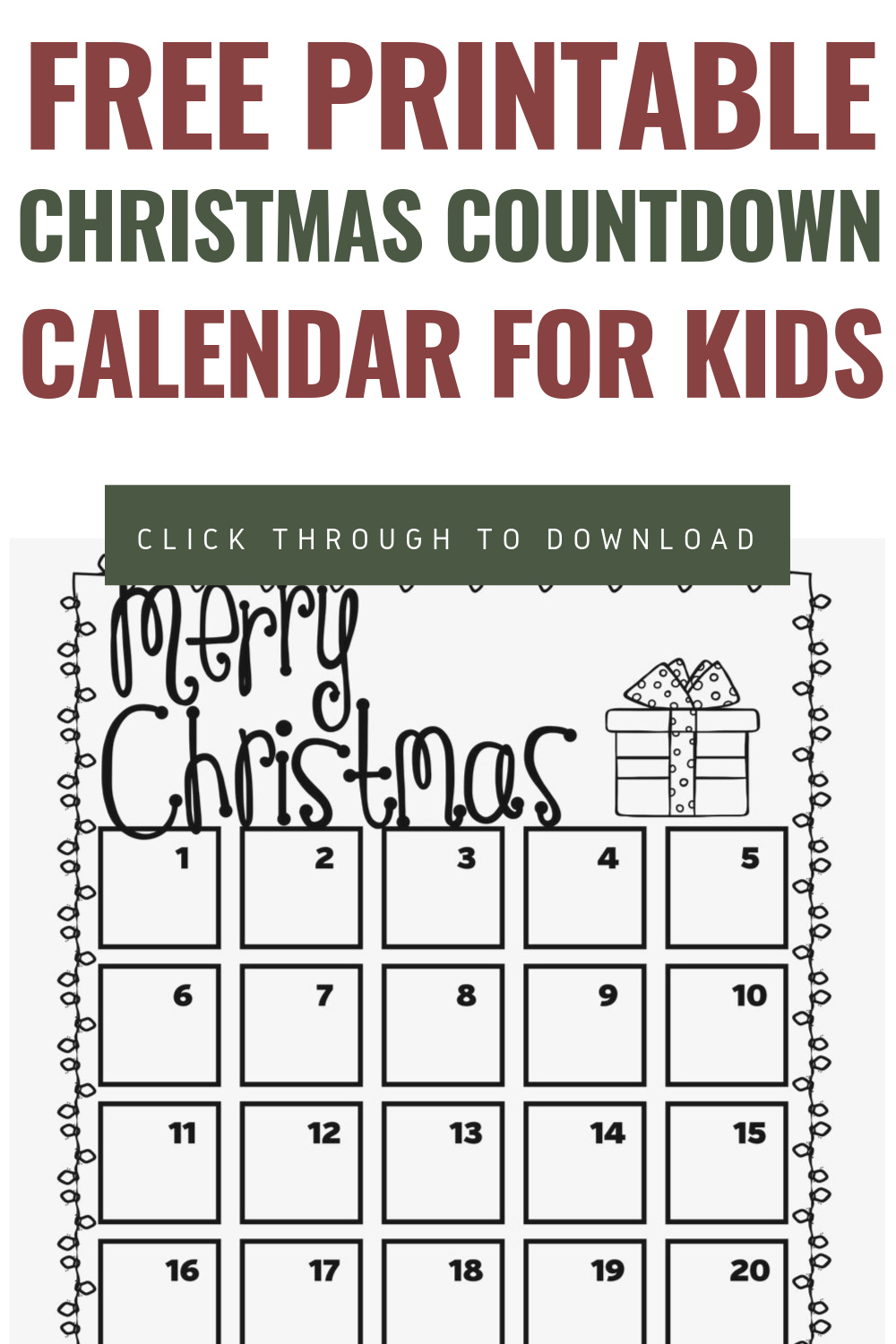 Free Printable Christmas Or Advent Countdown Calendars For Printable Countdown Calendar Free