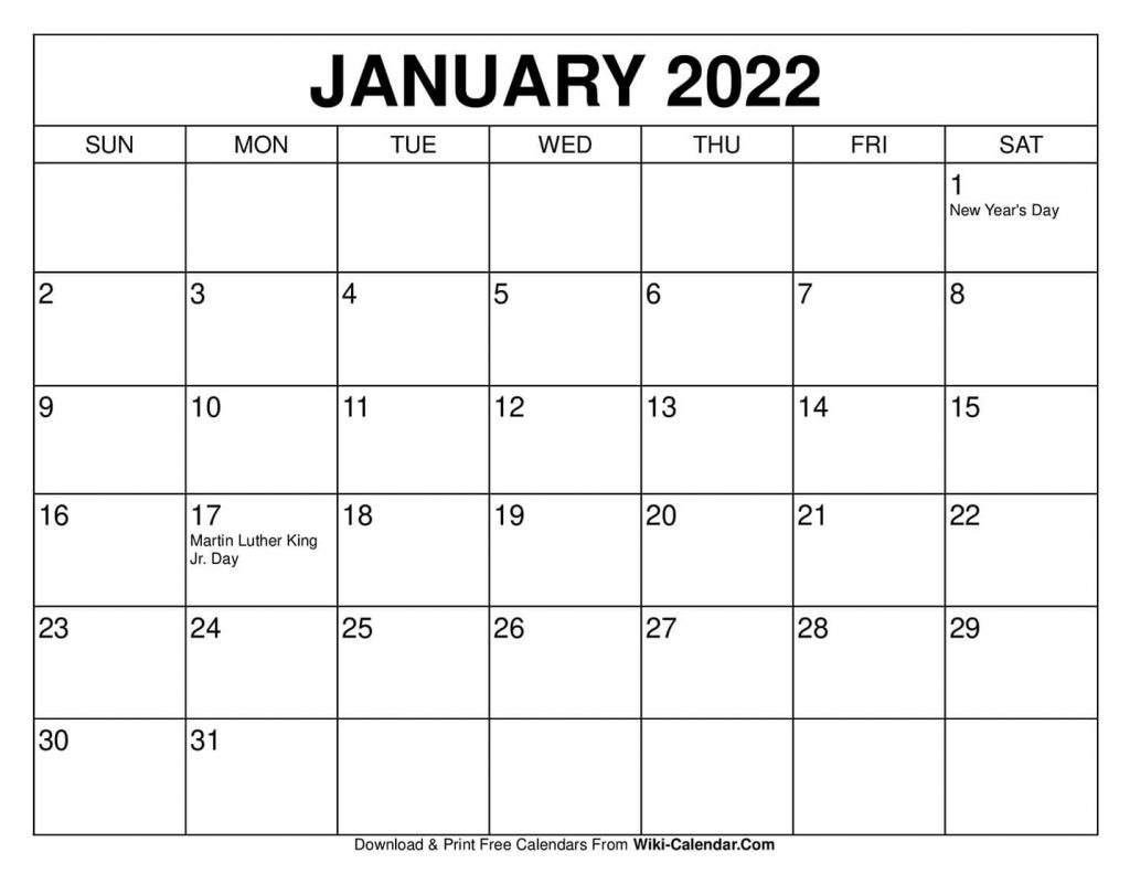 Free Printable January 2021 Calendars Free Printable Calendars Monthly Januaary To December