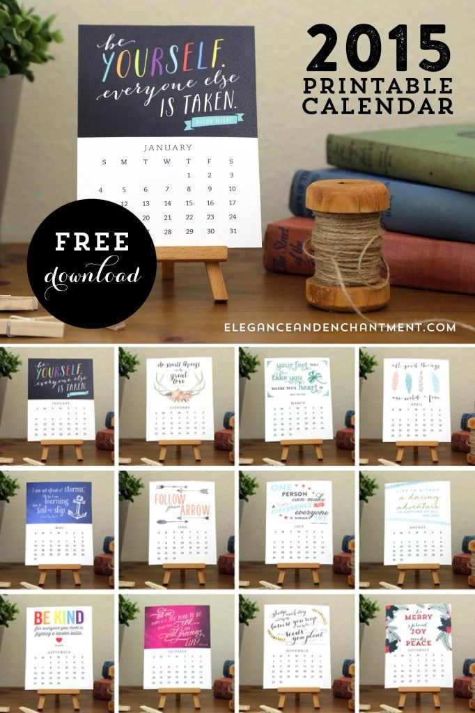 Free Printable Motivational Desk Calendar | Calendar Free Printable Desk Calendar