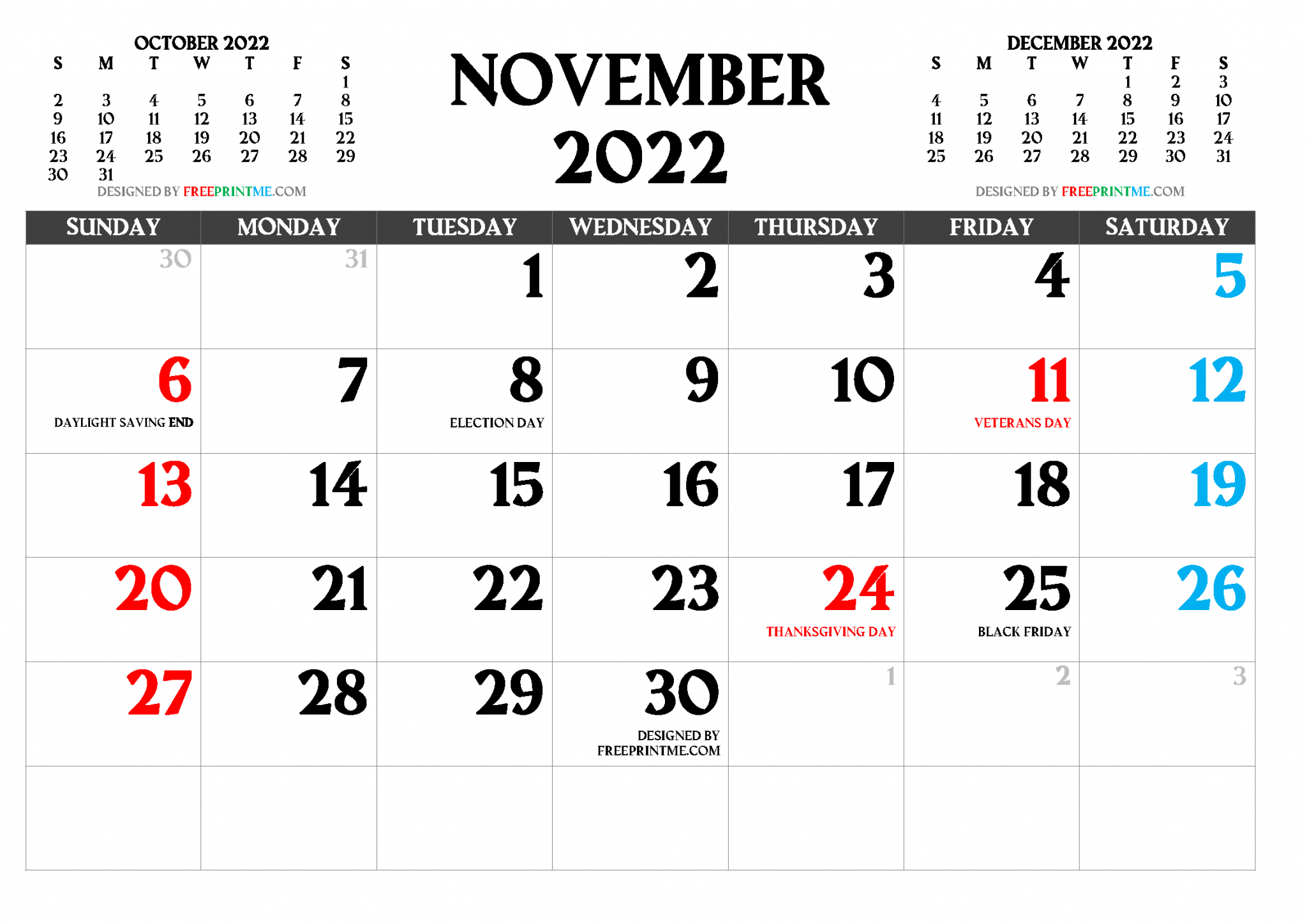 Free Printable November 2022 Calendar Pdf Png Image November December 2022 Calendar