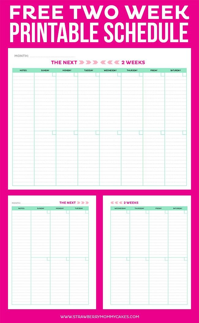 Get Organized With The 2 Week Printable Weekly Calendar Two Week Calendar Template