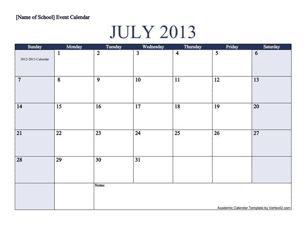 Get The Academic Calendar Template From Vertex42 Calendar Templates By Vertex42