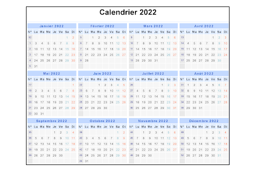 Gratuit Calendrier 2022 Imprimable Modèle Dans Pdf &amp; Mot Calendrier 2022 À Imprimer