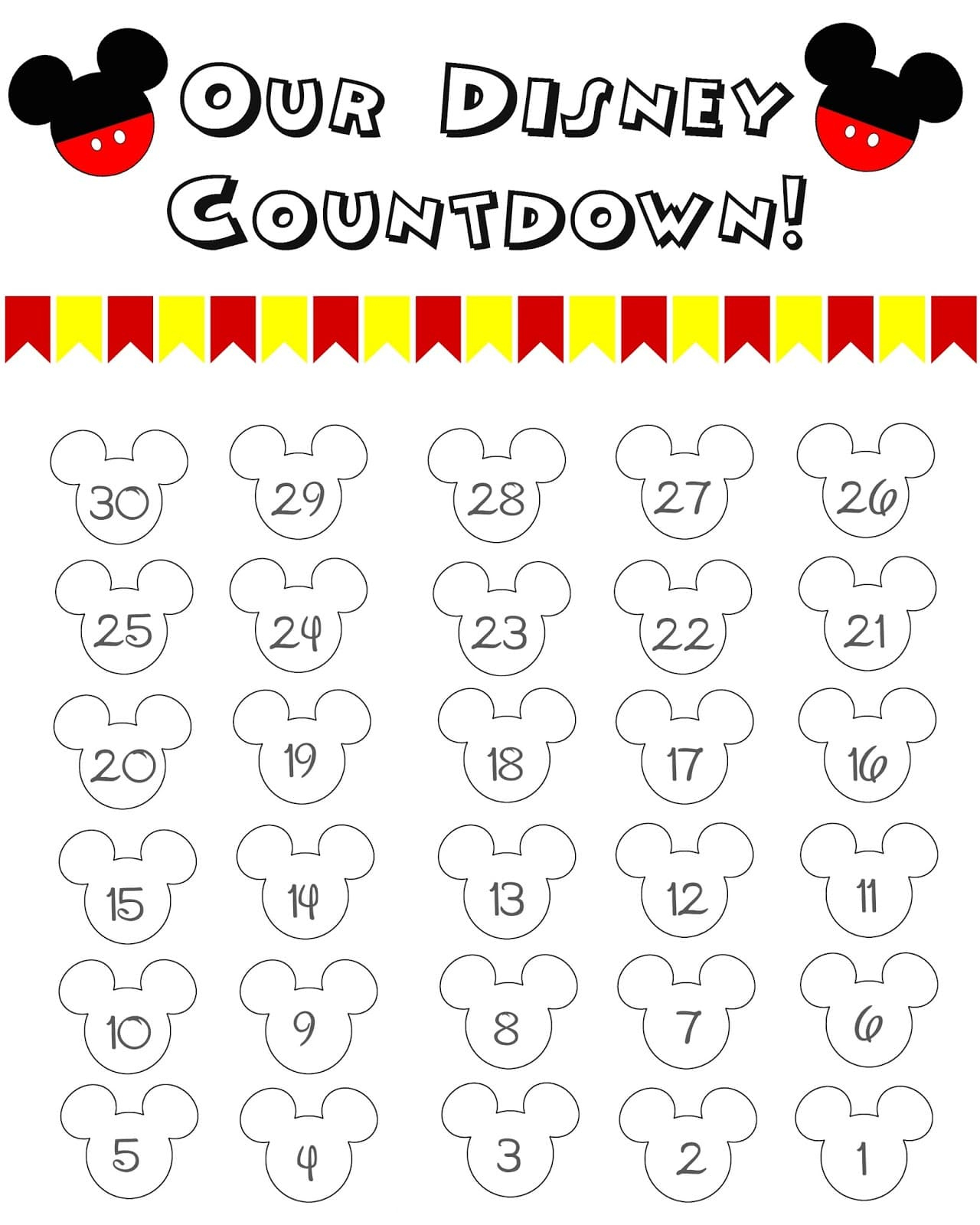 Great Ways To Countdown The Days To Your Disney World 100 Day Countdown Printable