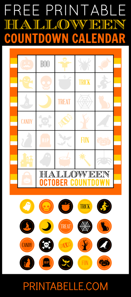 Halloween Countdown Calendar Free Printable | Halloween Fun Printable Countdown Calendars