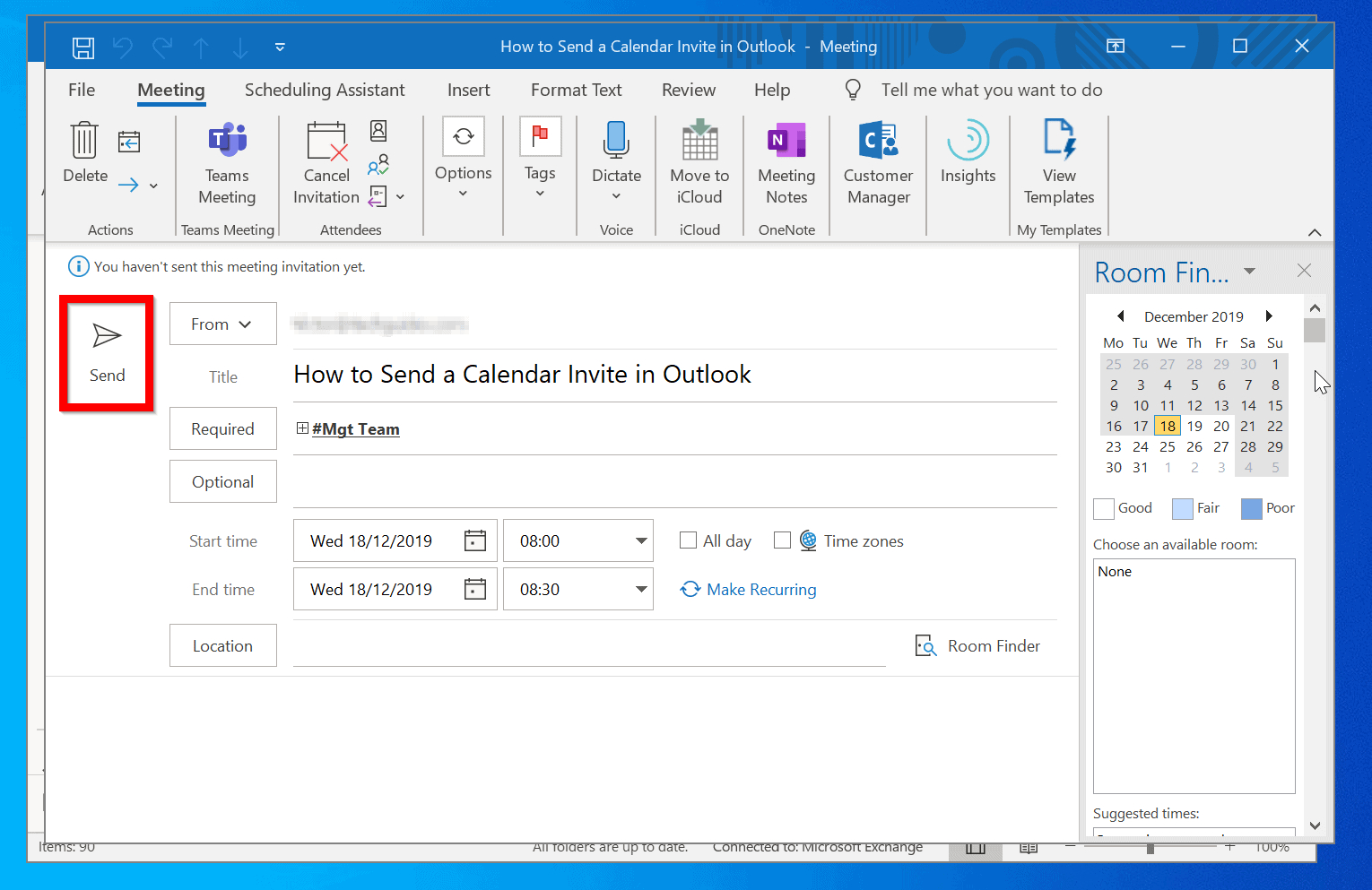 How To Send A Calendar Invite In Outlook (Windows 10 Pc Where Is The Calendar Icon In Outlook