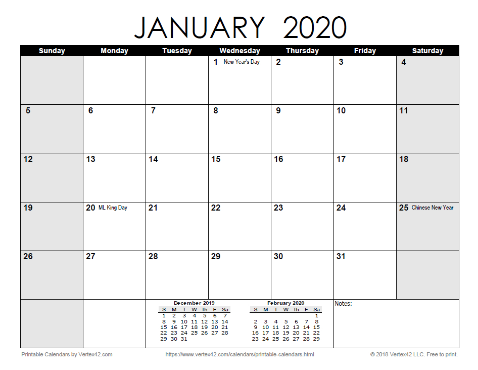 I Just Downloaded An Easy Printable Monthly 2020 Calendar Calendar Templates By Vertex42
