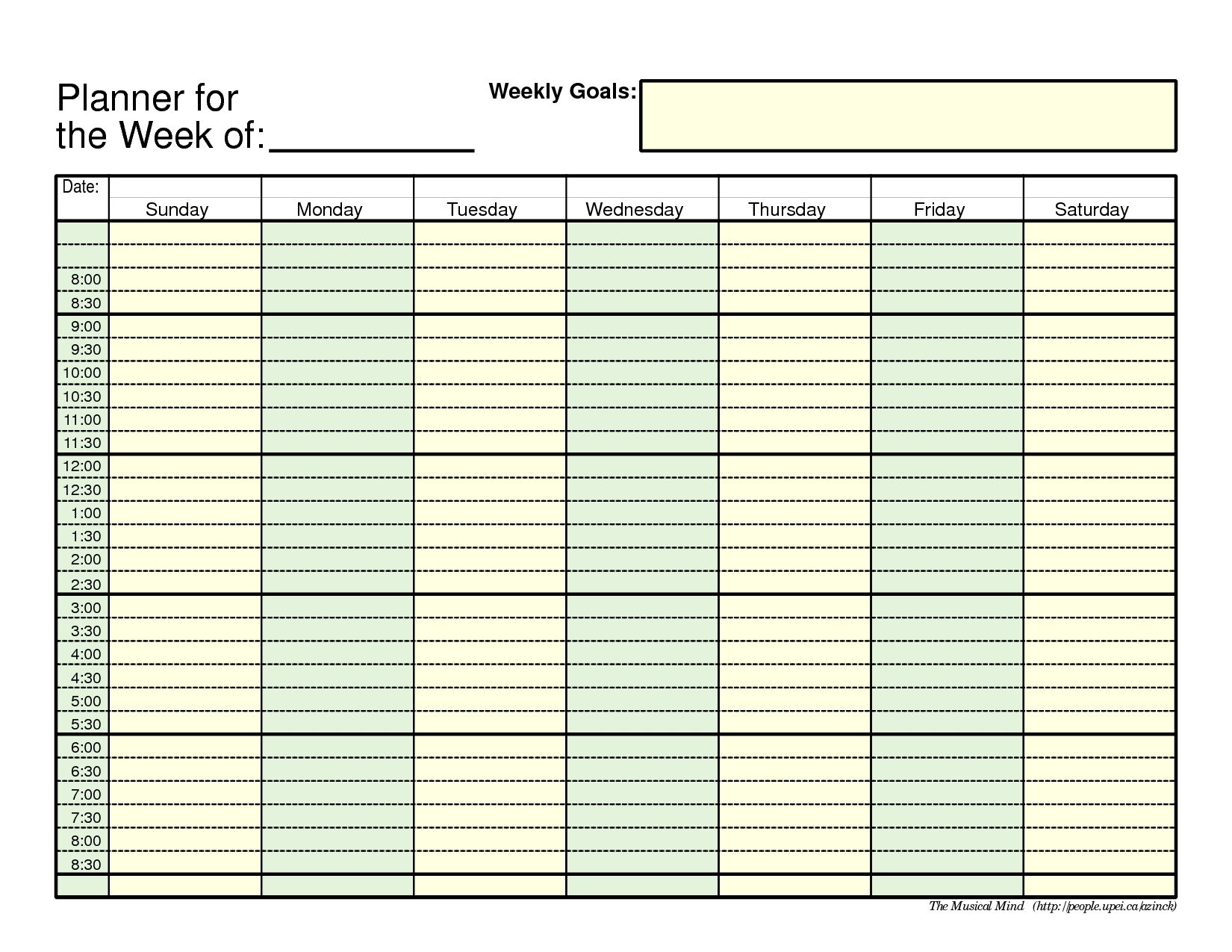 Large 7 Day Printable Schedules - Calendar Inspiration Design Time And Date Calendars Printable