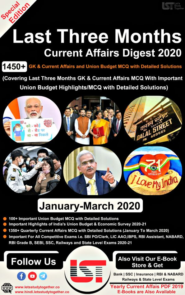 Last 3 Months Current Affairs Pdf 2020 (January To March 3 Months From Today