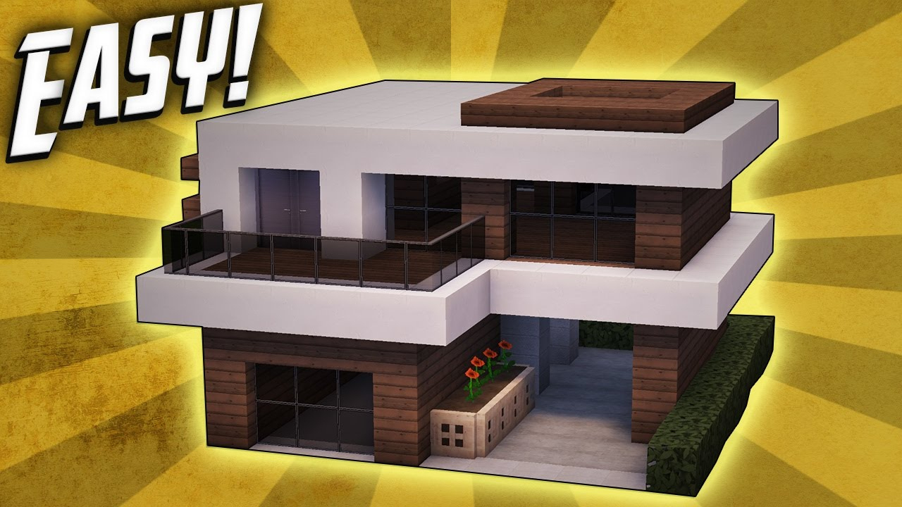 Minecraft: How To Build A Small Modern House Tutorial (#17 How To Make 15€ Monthly