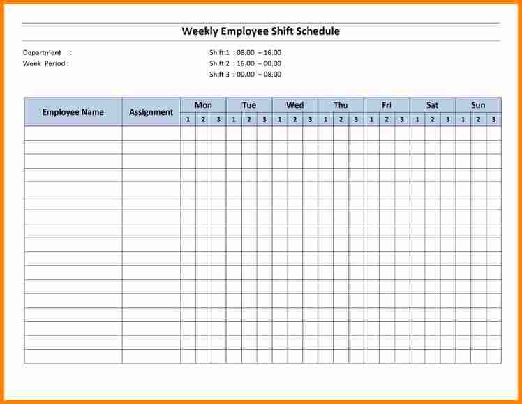 Monthly Employee Schedule Template Excel | Shatterlion Employee Monthly Schedule Template Free