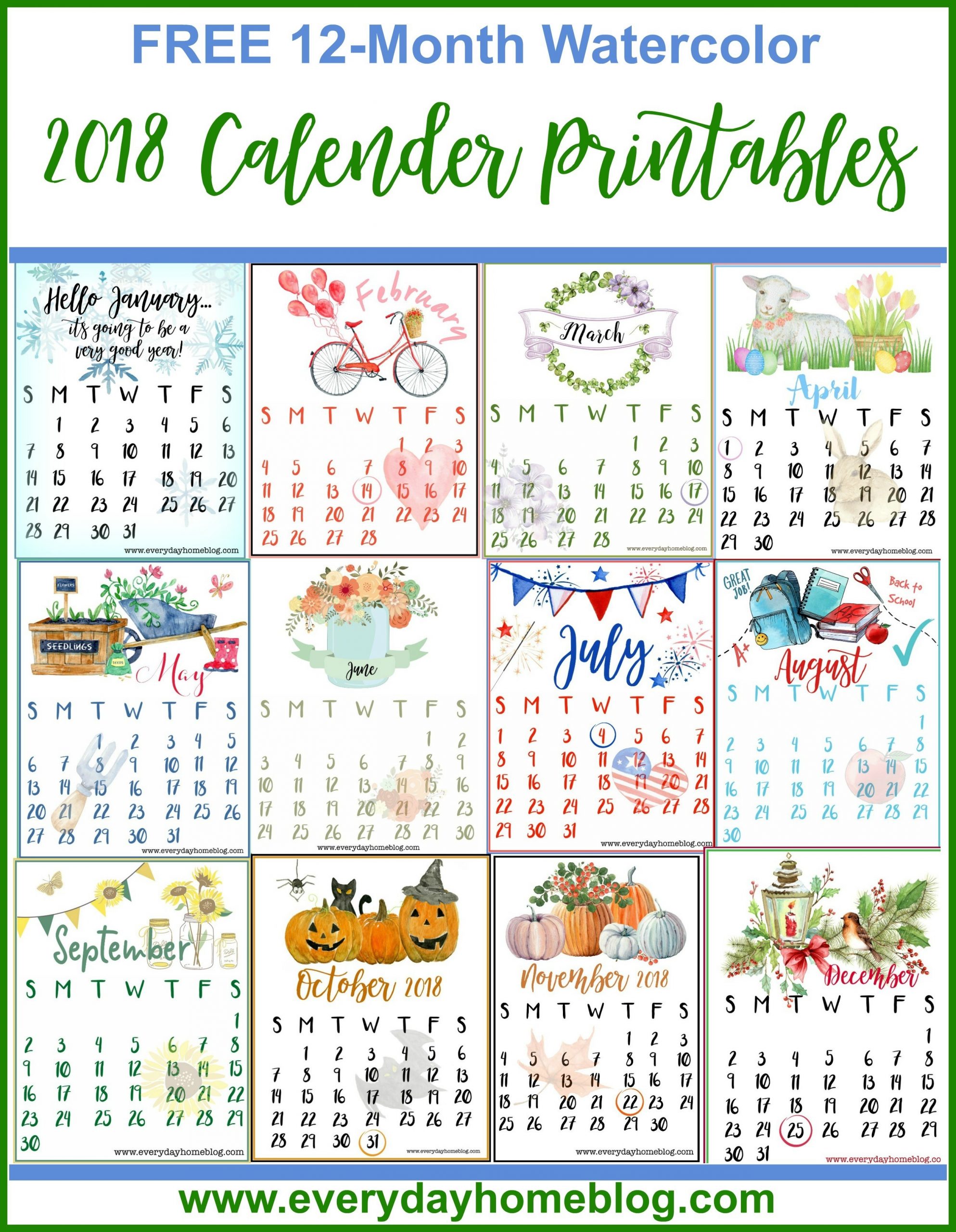 Months Of The Year Printables Free | Free Printable Months Of The Year Calendar Printables