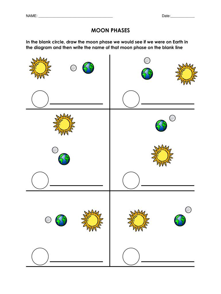 Moon Phases Worksheet - Fill Online, Printable, Fillable Blank Moon Calendar Printable