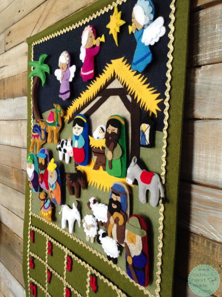 Nativity Scene Advent Calendar. — Bidziu | Handmade Do Advent Calendars Count Up Or Down