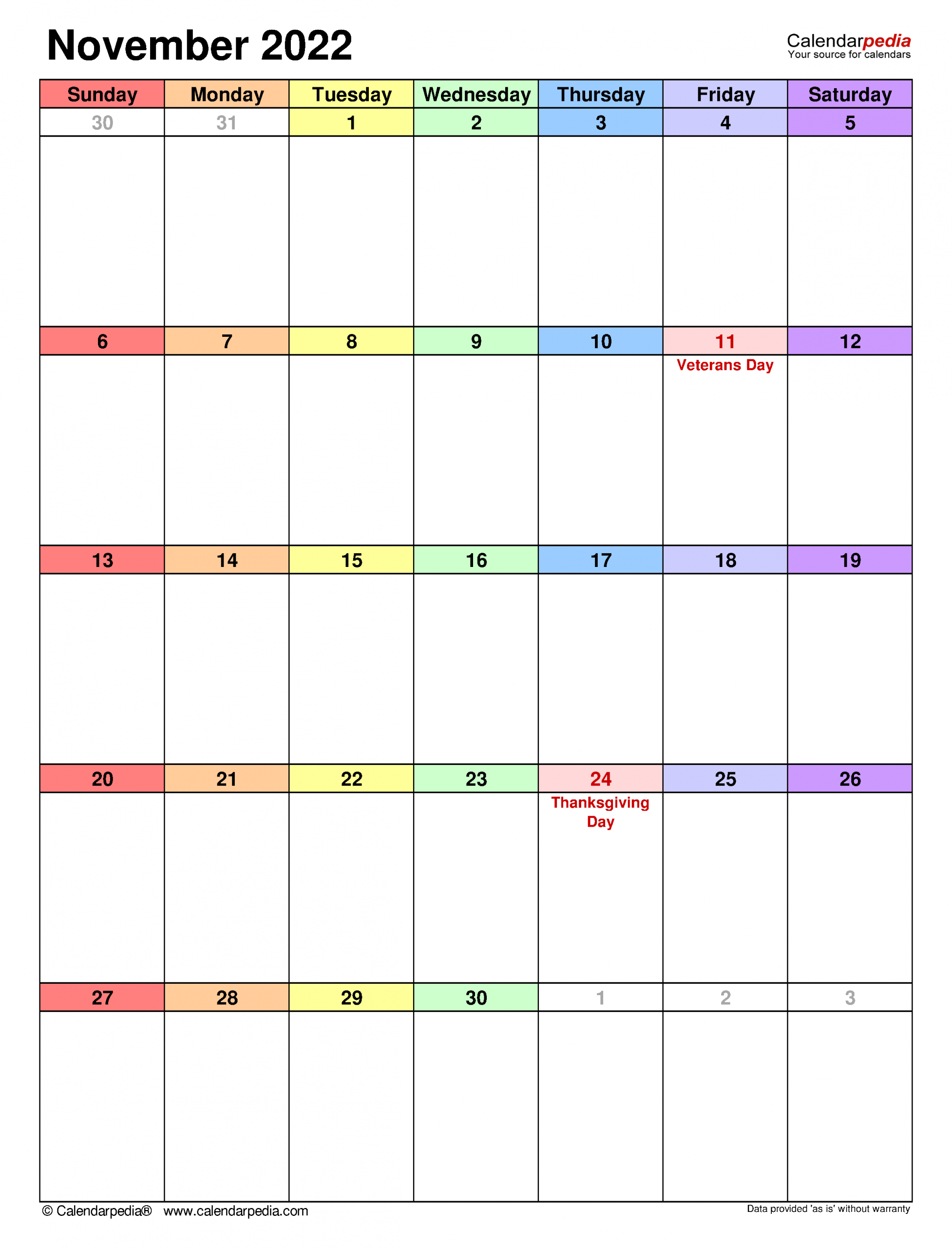 November 2022 Calendar | Templates For Word, Excel And Pdf November December 2022 Calendar