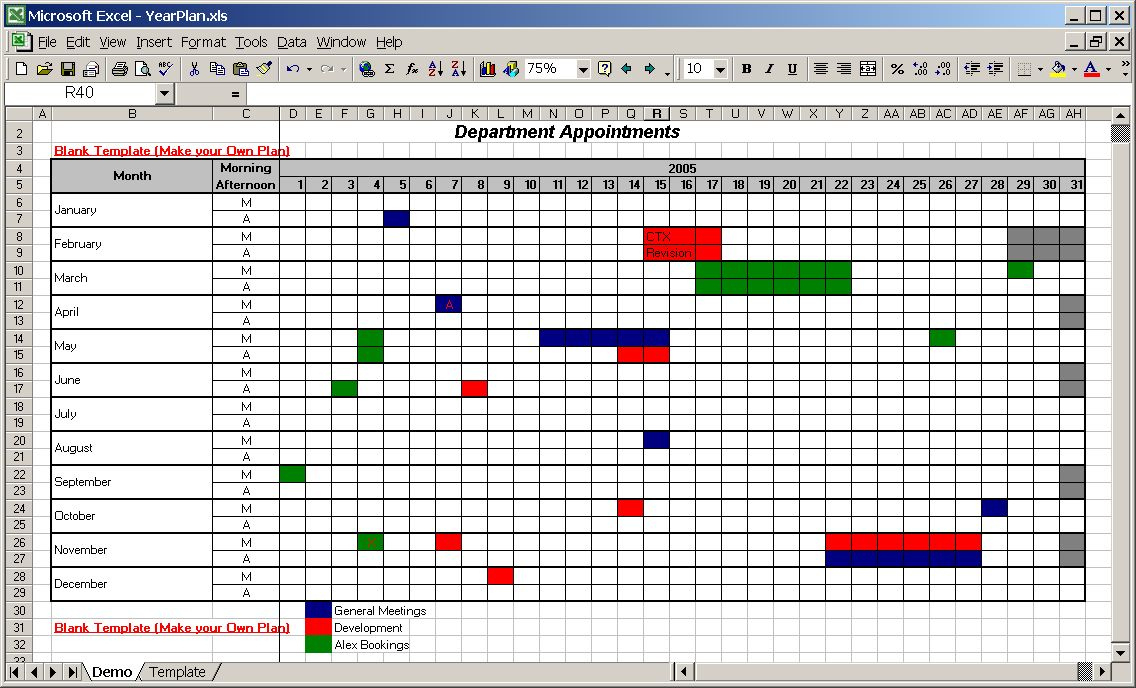 Officehelp - Template (00031) - Calendar Templates 2005 Free 5 Year Calendar Planner