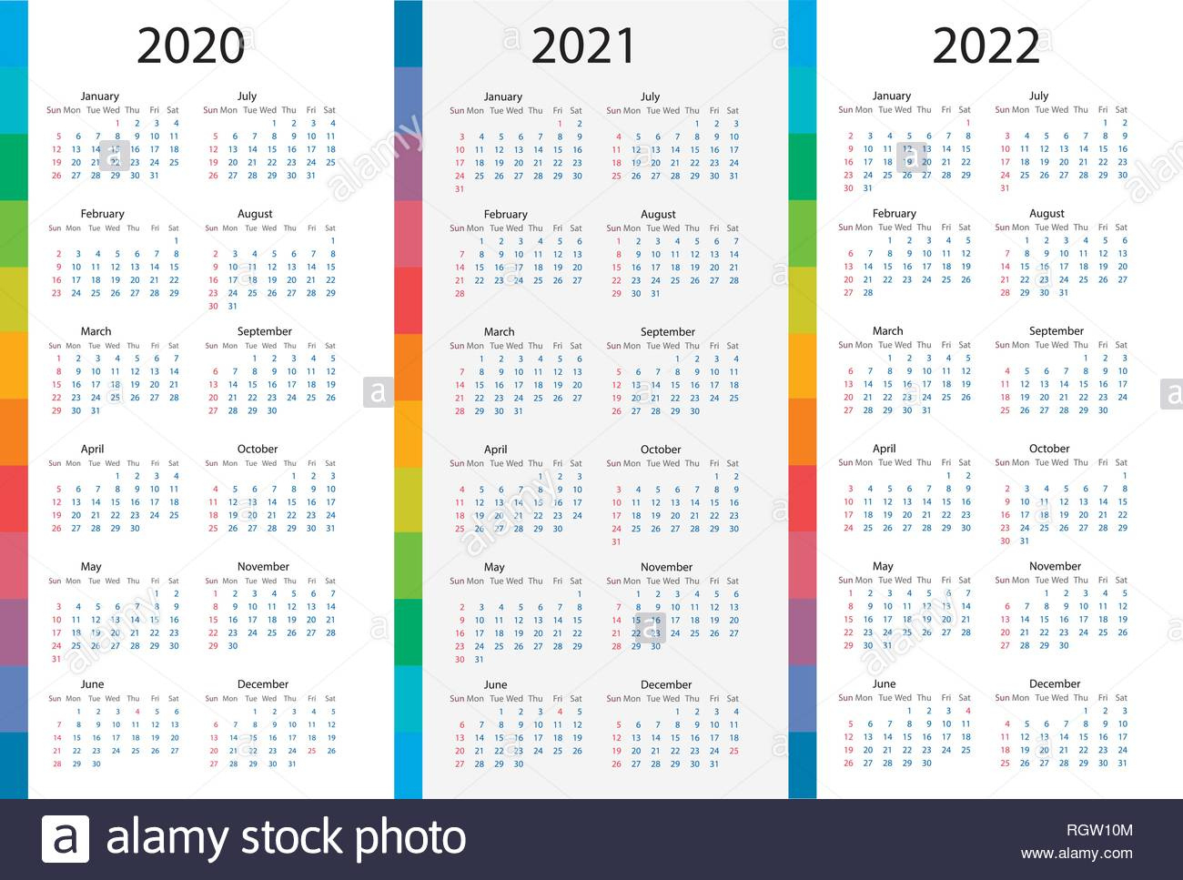 Pick 2 Year Calendar Template 2020 2021 | Calendar Free Printable Column Calendar