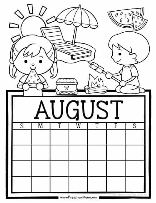 Preschool Monthly Calendar Printables - Preschool Mom Free Printable Calendars For Kindergarten