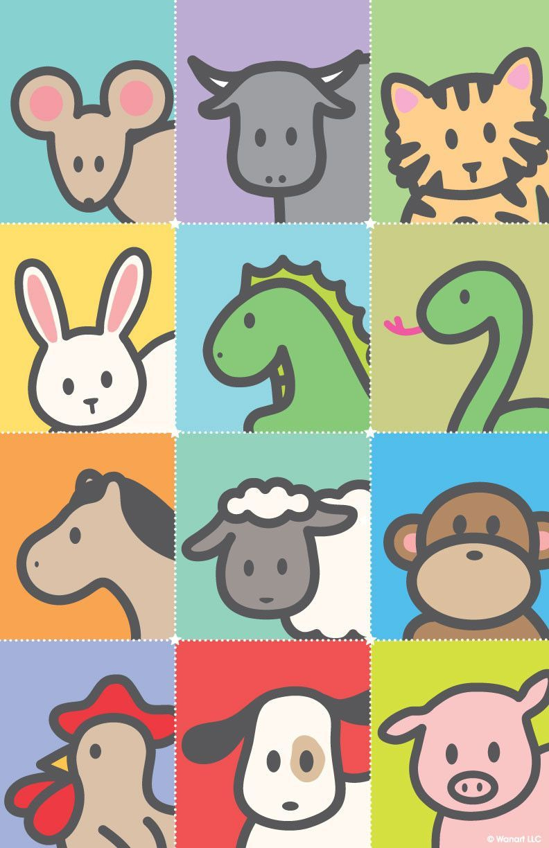 Print: Zodiac Zoo | Chinese Zodiac Signs, New Year Printable Chinese Zodiac Animals