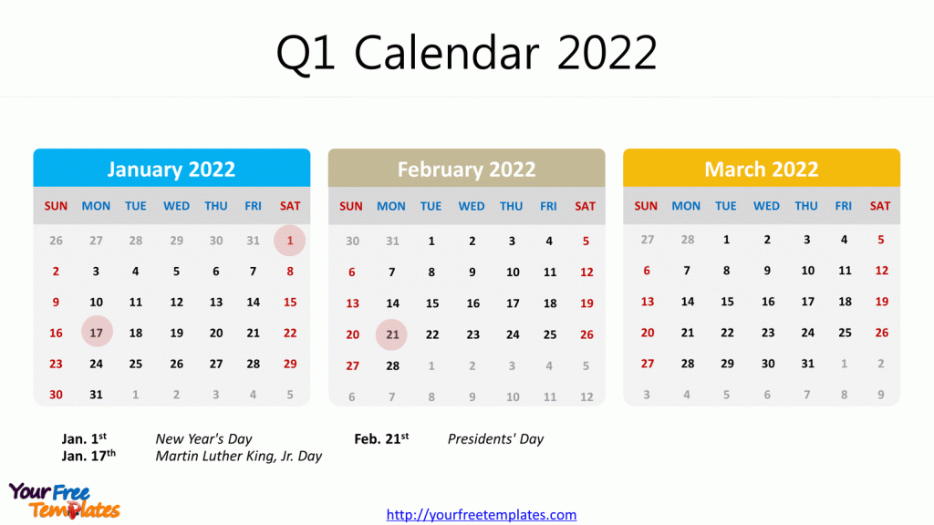 Printable 2022 Calendar Monthly Template - Page 2 Of 3 3 Calendars On One Page