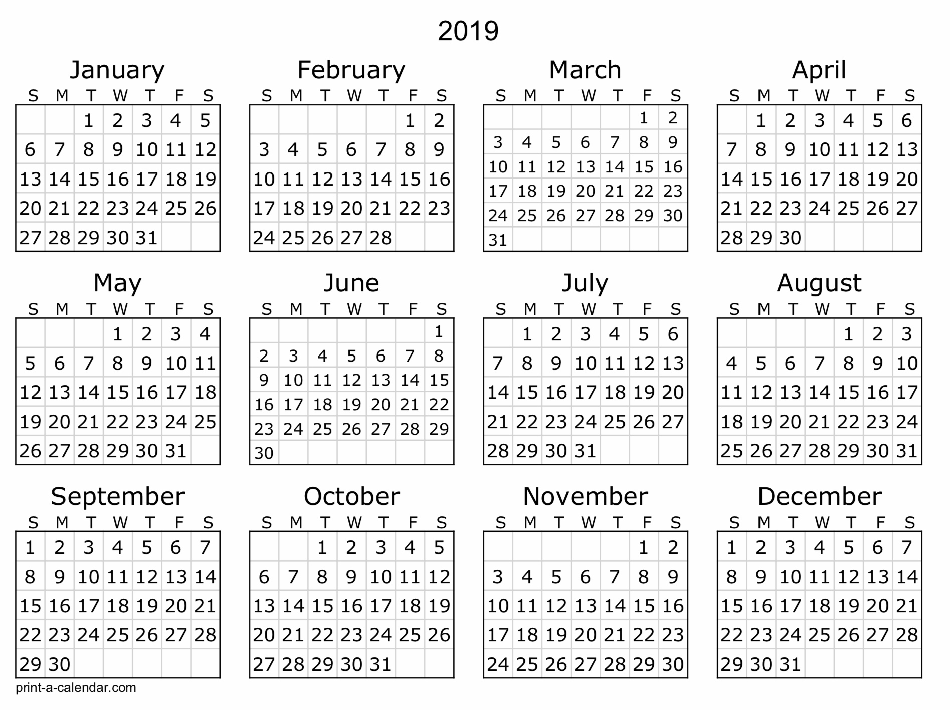 Printable 5 By 8 2021 Calendar / 8.5X11 Printable 2021 Printable 5 Year Calendar