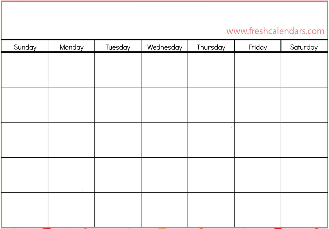 Printable Blank Calendar Templates 4 Weekly Calender Print