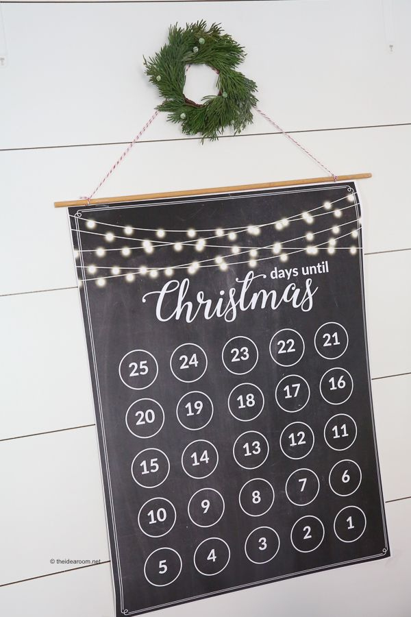 Printable Christmas Countdown Calendar Poster With Staples App Xmas Candar For Xmas Count Down