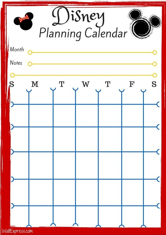 Printable Vacation Countdown Calendar Disney Countdown Calendar Printable