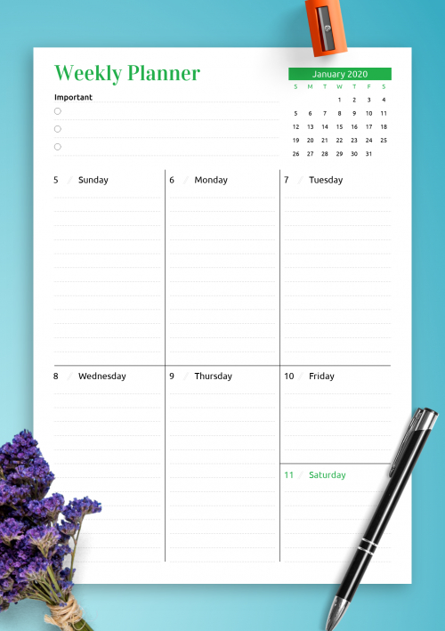 Printable Weekly Planner Templates - Download Pdf Week To View Printable