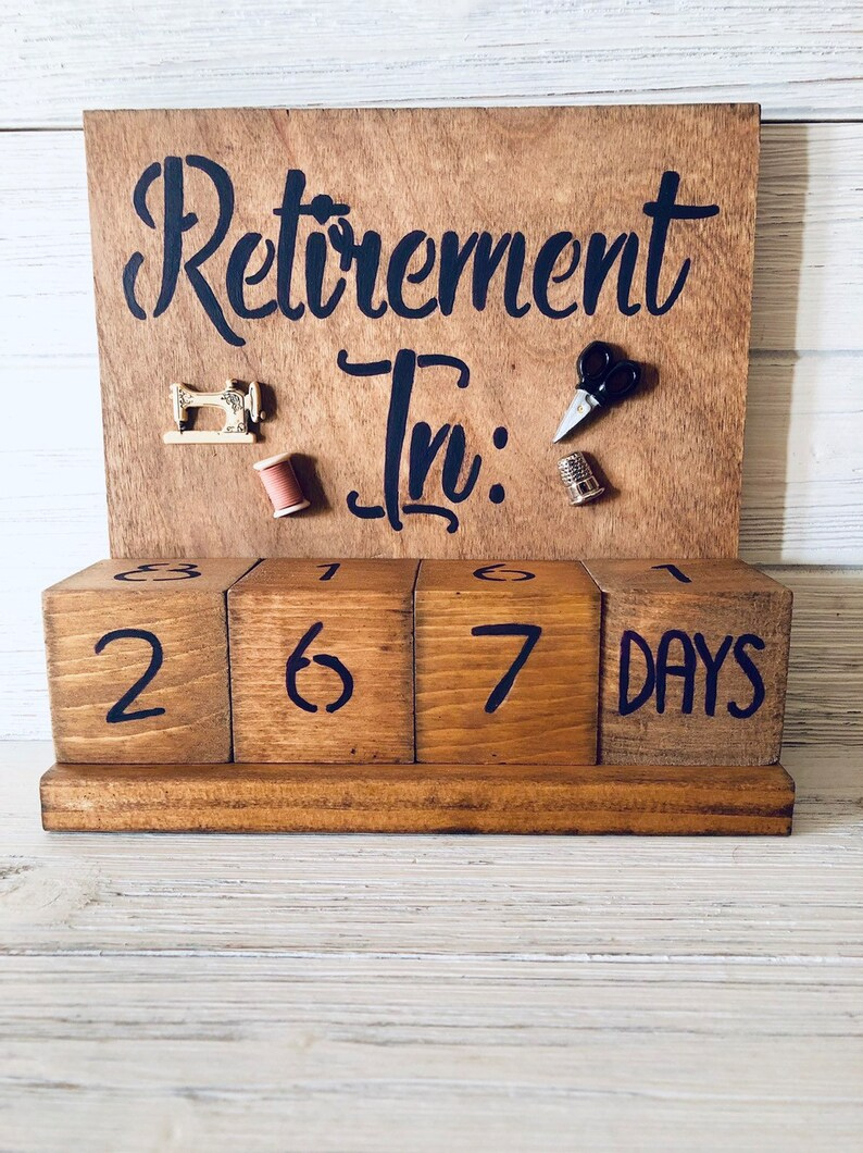 Retirement Countdown Calendar With Blocks Sewing Theme | Etsy Printable Retirement Countdown Calendar Free