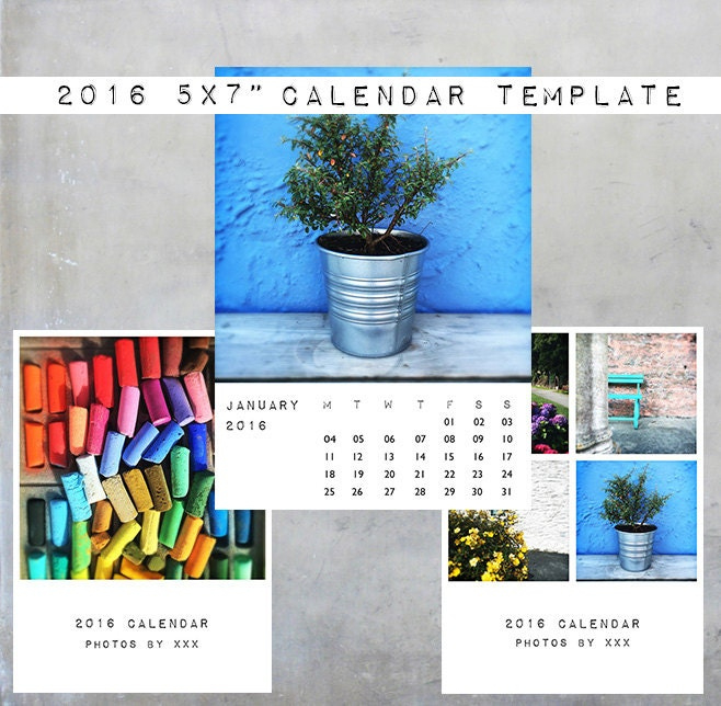 Sale 2016 Calendar Template 5X7 Plus Two By 5X7 Calendar Templates Free