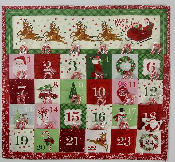 Santa Fabric Advent Calendar | Christmas Countdown App Xmas Candar For Xmas Count Down