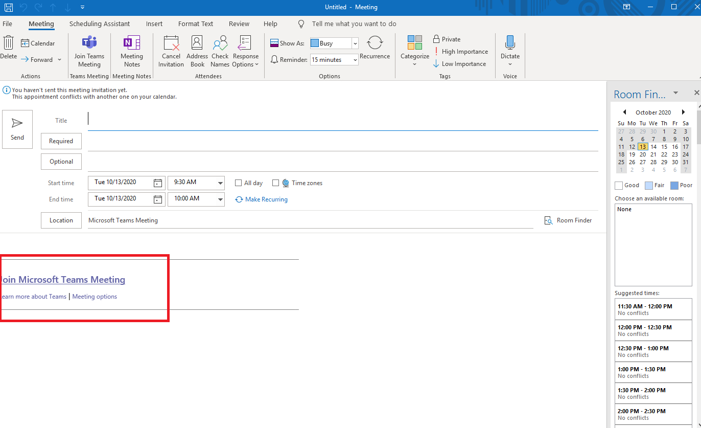 Scheduling Microsoft Teams Meetings With Outlook - Acc Outlook Calendar Button Disappeared