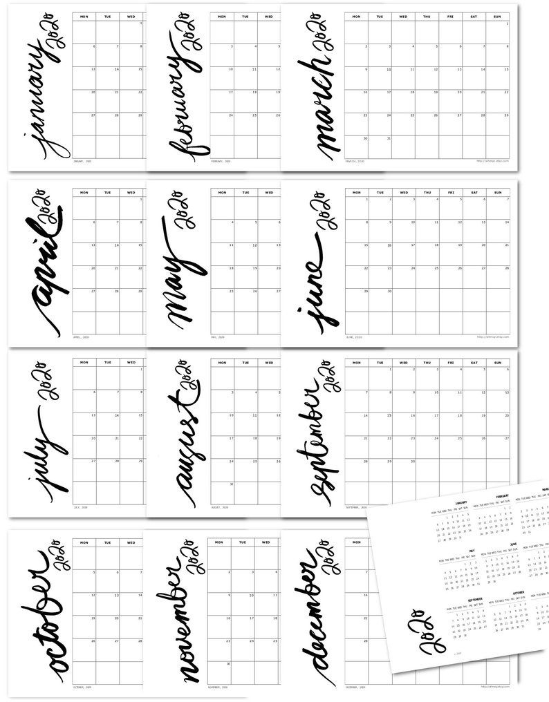 Take Yearly Calendar Printable 2020 Start On Monday Free Monthly Templates Starting Monday