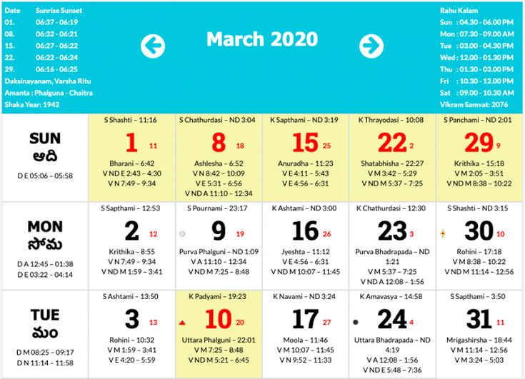 Telugu Calendar 2020 - January To December 2020 Telugu Calendar Template Printable