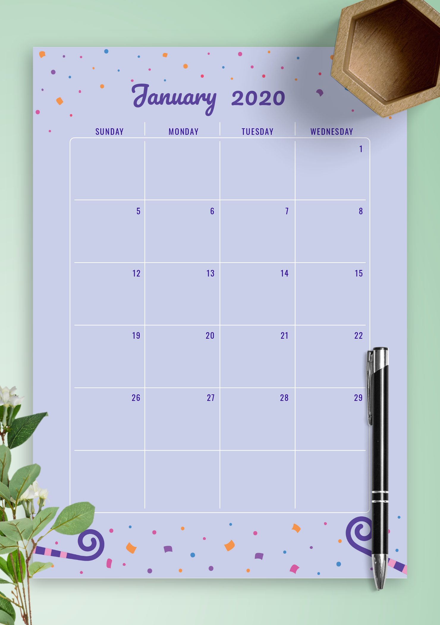 Two Page Monthly Birthday Calendar In 2020 | Weekly 4 Weekly Calander Editable
