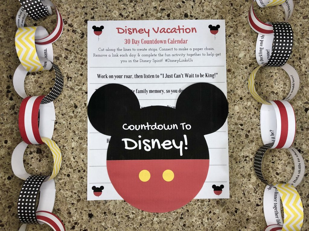 Unique Disney Countdown Calendar ~ Free Printable Chain Disney Countdown Calendar Printable