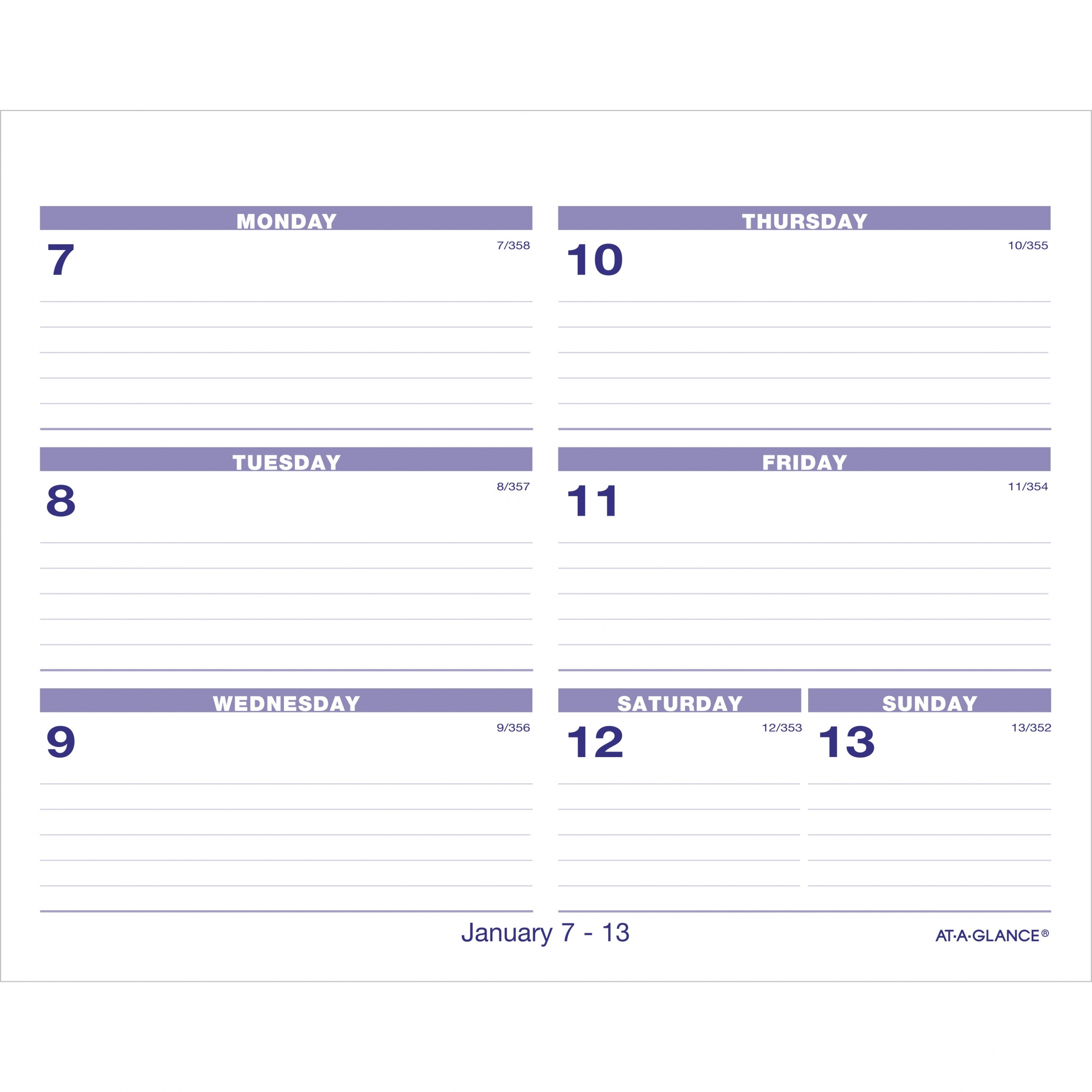 Week At A Glance Template | Free Letter Templates Month At A Glance