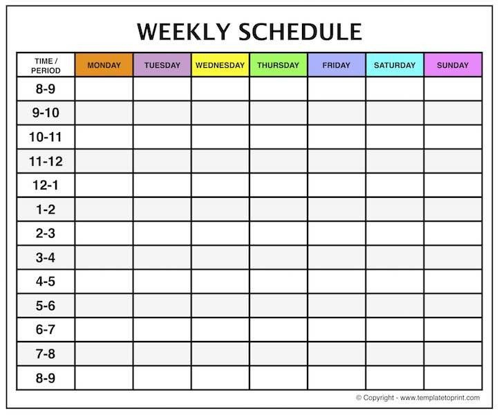 Weekly Calendar Template Time Slots Five Things That Time And Date Printable Calendar