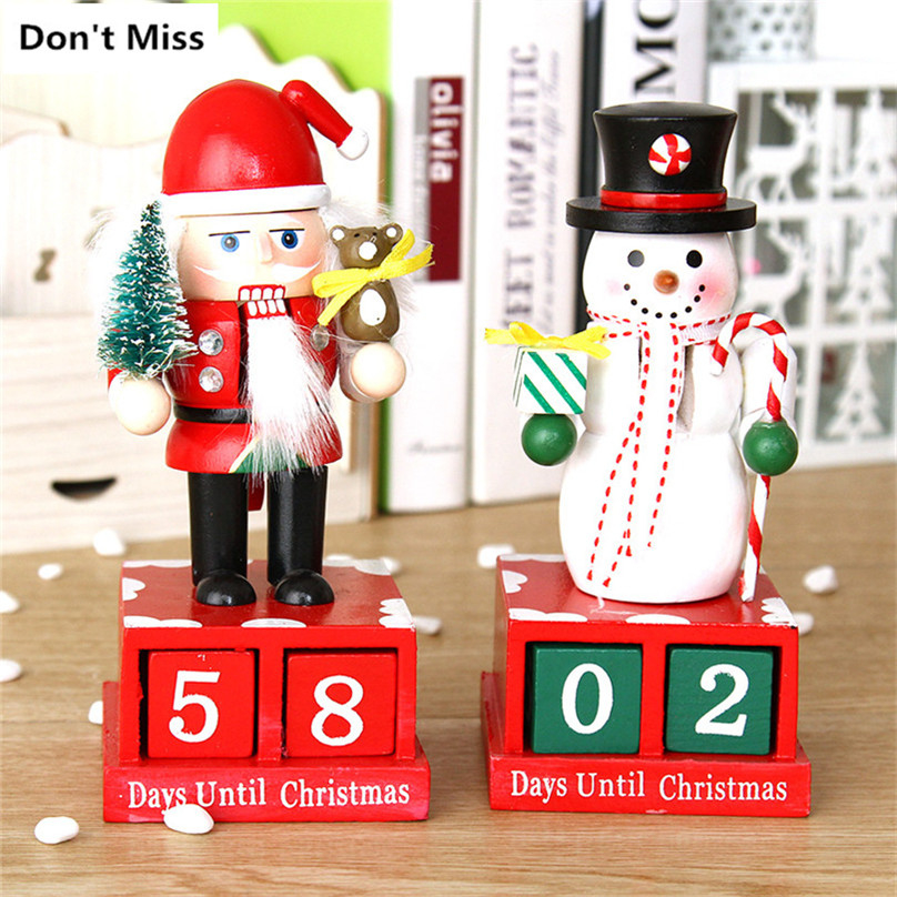 Wood Christmas Decoration Nutcracker Puppet Advent App Xmas Candar For Xmas Count Down